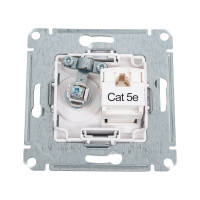 Двойная розетка: тв + компьютерная Systeme Electric Glossa rj45, кат. 5е, механизм, платина GSL001289