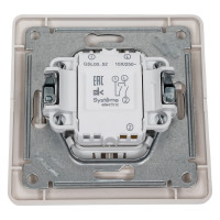 2-клавишный выключатель в сборе Systeme Electric Glossa сх.5, 10ax, молочный GSL000952