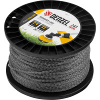 Леска двухкомпонентная EXTRA CORD (2.4 мм, 243 м, витой квадрат, на DIN катушке) для триммера Denzel 96823