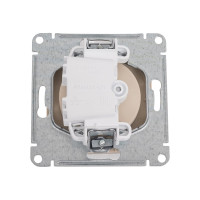 Розетка Systeme Electric Atlasdesign песочный, без заземления, со шторками, 16а ATN001249