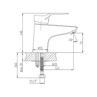 Смеситель для умывальника D-Lin хром D110403