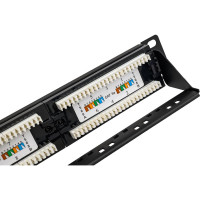 Патч-панель Ripo 19", 1u, 24 порта, cat.5e (класс d), 100мгц, rj45/8p8c, 110, t568a/ 003-100036