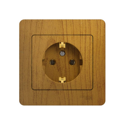 Systeme Electric ( Schneider Electric) GLOSSA РОЗЕТКА с заземлением, 16А, , ДЕРЕВО ДУБ GSL000542