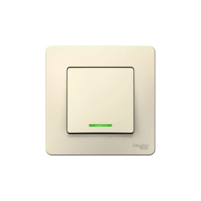 Systeme Electric ( Schneider Electric) BLANCA С/У 1-клавишный ВЫКЛЮЧАТЕЛЬ cх.1 с подсв., 6А, 250B, МОЛОЧНЫЙ BLNVS006112