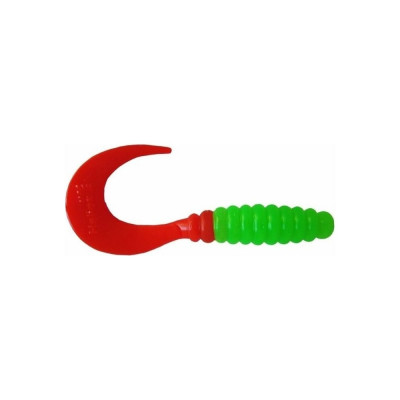 Твистер Helios hs-10-021 credo 2.35"/6.0 см, lime/red, 7шт 00000130895