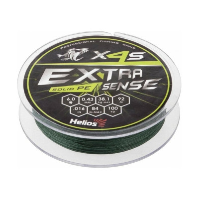 Шнур Helios hs-es-x4s-6/84lb extrasense x4s pe green 92м, 6/84lb 0.43мм 00000218902