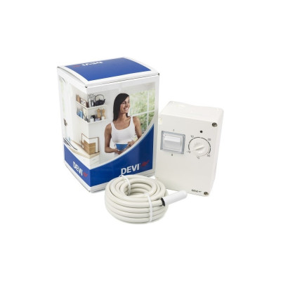 Devi Терморегулятор DEVIreg™ D-610 -10°C-+50°C накладной, с датчиком на проводе, IP44, 10А 140F1080