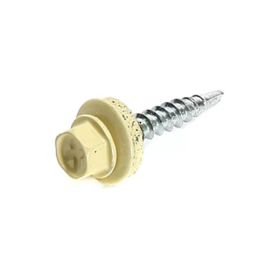 Кровельный саморез Bohrer ПРОМ 4,8x38/35 RAL 1014 слон. кость 4300 шт. SKRAL-4,8x38(35) RAL1014