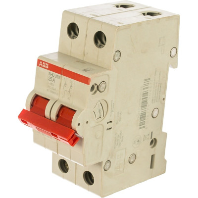 ABB Рубильник 2пол. SHD202/25 рычаг крас. 2CDD272111R0025