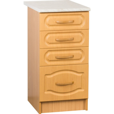 Рабочий стол SANTREK ширина 40 см бук 4 ящика фасад МДФ, столешница цвет каррара 52873