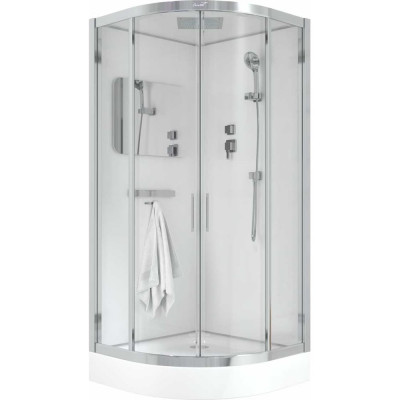 Душевая кабина Cerutti SPA VIVA-101 100x100 профиль хром, стекло прозрачное 8554