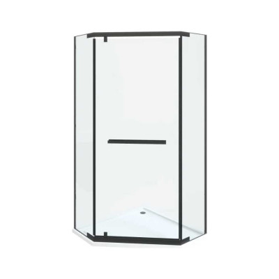 Душевое ограждение Cerutti SPA CHIKA-ZP101B 100x100 см без поддона, профиль черный, стекло прозрачное 9417