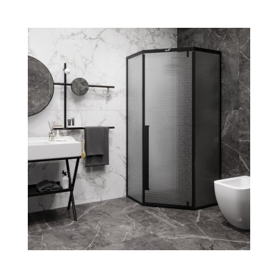 Душевой уголок Cerutti SPA C3ABD 90x90 см без поддона, профиль черный, стекло рифленое 8779