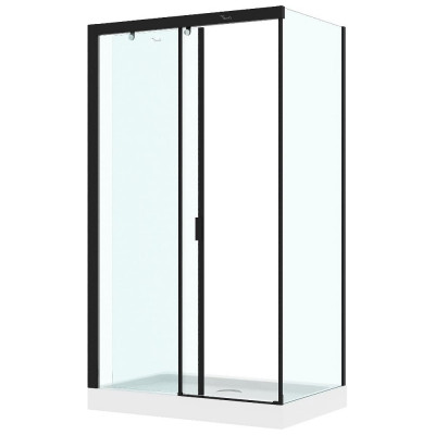 Душевой уголок Cerutti SPA Marbella-120B-L 120x80 без поддона, профиль черный, стекло прозрачное 7909