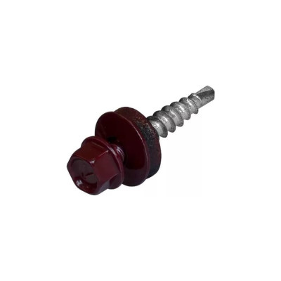 Кровельный саморез Bohrer ПРОМ 4,8x38 RAL3005 красное вино 4300 шт. SKRAL-4,8х38 RAL3005