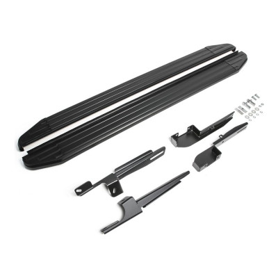 Алюминиевые пороги для Chevrolet Niva 2002-2009- Rival Premium-Black A160ALB.1001.2