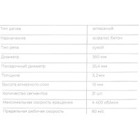 Gigant Диск алмазный сегментный по асфальту 350x25,4 G-10359