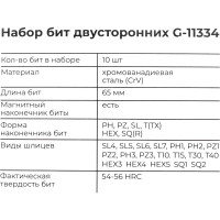 Gigant Набор бит 10 шт. двусторонних Cr-V G-11334