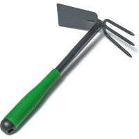 Комбинированная мотыжка Greengo 29 см, пластиковая зеленая рукоять 150709