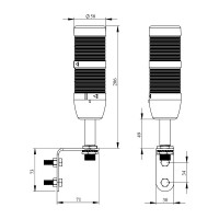 Сигнальная колонна Emas 50 мм, красная, зеленая, 220 В, светод LED IK52L220XD01