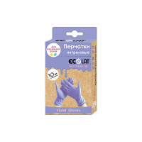 Нитриловые перчатки EcoLat сиреневые, 10 шт./уп., размер XS 73037/XS