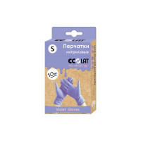 Нитриловые перчатки EcoLat сиреневые, 10 шт./уп., размер S 73037/S