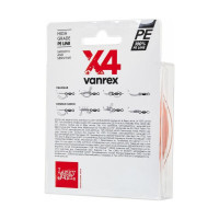 Плетеная леска LUCKY JOHN Vanrex х4 BRAID Fluo Orange 125/020 LJ4113-020