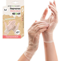 Виниловые перчатки EcoLat прозрачные EcoLat 20 шт./уп. размер M, 71021/M