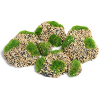 Искусственный мох с каменной крошкой Greengo Камни 6 шт., ассорти: 2 больших, 2 средних, 2 маленьких 4488260