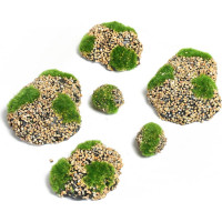 Искусственный мох с каменной крошкой Greengo Камни 6 шт., ассорти: 2 больших, 2 средних, 2 маленьких 4488260