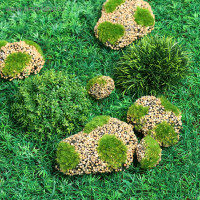 Искусственный мох с каменной крошкой Greengo Камни 6 шт., ассорти: 2 больших, 2 средних, 2 маленьких 4488260
