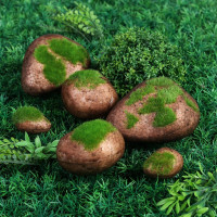 Искусственный мох Greengo Камни 6 шт., ассорти: 2 больших, 2 средних, 2 маленьких 5200599