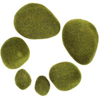 Искусственный мох Greengo Камни 6 шт., ассорти: 2 больших, 2 средних, 2 маленьких 5200604