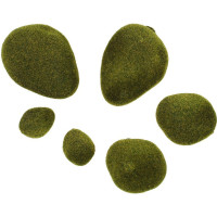 Искусственный мох Greengo Камни 6 шт., ассорти: 2 больших, 2 средних, 2 маленьких 5200604