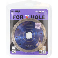 Диск алмазный отрезной Hilberg турбо ультратонкий 125x22.23 Hard Materials X-type X-Hole HMX402