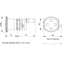 Аварийная кнопка Emas с окошком 1НЗ CP CP200EP