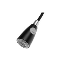 Смеситель для кухни ZEIN нержавеющая сталь, с выдвижной лейкой, 2 режима, черный 5598619