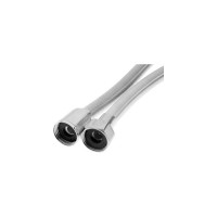 Душевой шланг ZEIN Z45PS растягивающийся, 150-200 см, гайки металл, нержавеющая сталь 5482391