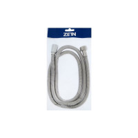 Душевой шланг ZEIN Z45PS растягивающийся, 150-200 см, гайки металл, нержавеющая сталь 5482391