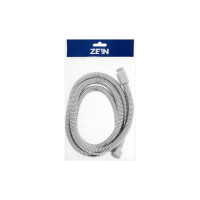 Душевой шланг ZEIN Z21PS растягивающийся 150-200 см, гайки металл, нержавеющая сталь, хром 5482388
