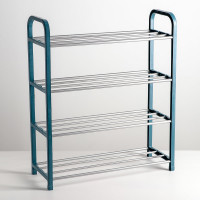 Полка для обуви Доляна 4 яруса 50х19х60 см цвет синий 133671