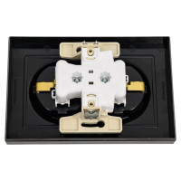 Розетка Systeme Electric AtlasDesign Мокко с/з двойная, со шторками, 16А, в сборе SE ATN000626