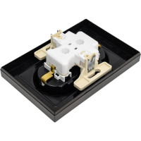 Розетка Systeme Electric AtlasDesign Мокко с/з двойная, со шторками, 16А, в сборе SE ATN000626