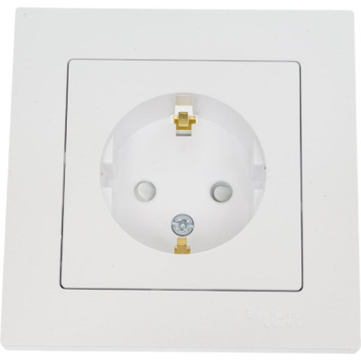 Розетка Systeme Electric AtlasDesign Жемчуг с/з со шторками, 16А, в сборе SE ATN000444