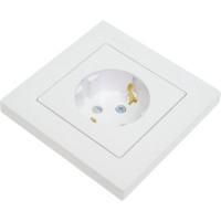 Розетка Systeme Electric AtlasDesign Жемчуг с/з со шторками, 16А, в сборе SE ATN000444