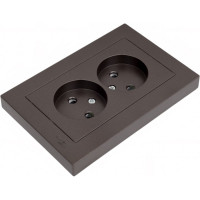 Розетка Systeme Electric AtlasDesign Мокко б/з двойная, со шторками,16А, в сборе SE ATN000622