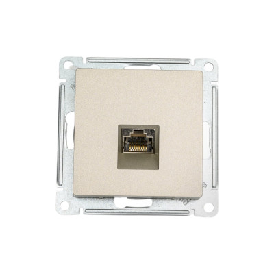 Компьютерная розетка Systeme Electric AtlasDesign Шампань RJ45, кат. 6A, механизм SE ATN000586
