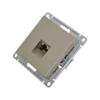 Компьютерная розетка Systeme Electric AtlasDesign Шампань RJ45, кат. 6A, механизм SE ATN000586