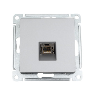 Компьютерная розетка Systeme Electric AtlasDesign Сталь RJ45, кат. 6A, механизм SE ATN000986