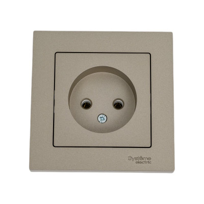 Розетка Systeme Electric AtlasDesign Шампань б/з, 16А, в сборе SE ATN000540